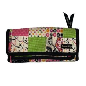 Donna‎ Sharp Women's  Quilted Patchwork Wallet Checkbook Green Pink Black-Boho